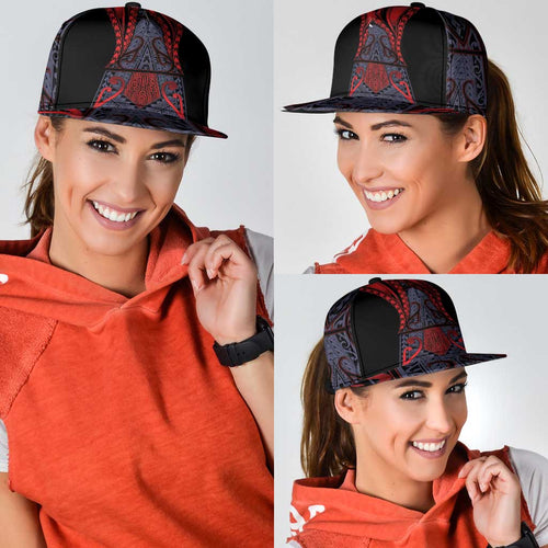 New Zealand Snapback Cap Maori Kiwiana Pattern Tukutuku Motif