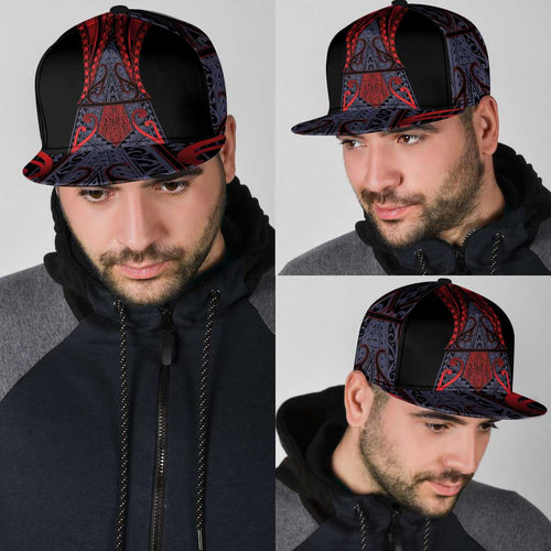New Zealand Snapback Cap Maori Kiwiana Pattern Tukutuku Motif