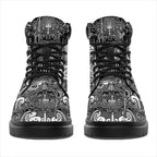 New Zealand Taiaha Maori All Season Boots Kiwikiwi Minimalist Silver Fern Tukutuku Motif