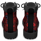 New Zealand Taiaha Maori All Season Boots Whero Minimalist Silver Fern Tukutuku Motif