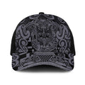 New Zealand Taiaha Maori Baseball Net Cap Minimalist Silver Fern All Black - Aussie Hoodie