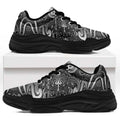 New Zealand Taiaha Maori Chunky Sneakers Kiwikiwi Minimalist Silver Fern Tukutuku Motif