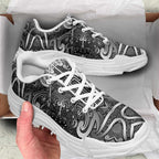 New Zealand Taiaha Maori Chunky Sneakers Kiwikiwi Minimalist Silver Fern Tukutuku Motif