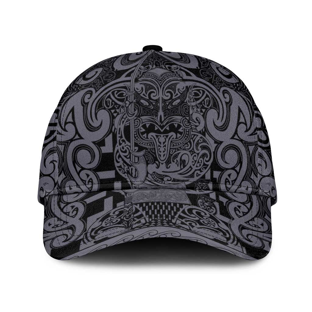 New Zealand Taiaha Maori Classic Cap Minimalist Silver Fern All Black LT09
