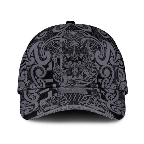 New Zealand Taiaha Maori Classic Cap Minimalist Silver Fern All Black LT09