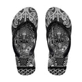 New Zealand Taiaha Maori Flip Flops Kiwikiwi Minimalist Silver Fern Tukutuku Motif