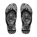 New Zealand Taiaha Maori Flip Flops Kiwikiwi Minimalist Silver Fern Tukutuku Motif