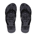New Zealand Taiaha Maori Flip Flops Minimalist Silver Fern All Black - Aussie Hoodie