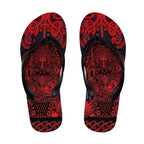 New Zealand Taiaha Maori Flip Flops Whero Minimalist Silver Fern Tukutuku Motif