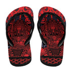 New Zealand Taiaha Maori Flip Flops Whero Minimalist Silver Fern Tukutuku Motif