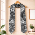 New Zealand Taiaha Maori Graduation Stole Kiwikiwi Minimalist Silver Fern Tukutuku Motif