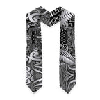 New Zealand Taiaha Maori Graduation Stole Kiwikiwi Minimalist Silver Fern Tukutuku Motif
