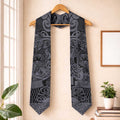 New Zealand Taiaha Maori Graduation Stole Minimalist Silver Fern All Black - Aussie Hoodie