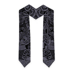 New Zealand Taiaha Maori Graduation Stole Minimalist Silver Fern All Black - Aussie Hoodie