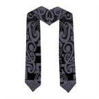 New Zealand Taiaha Maori Graduation Stole Minimalist Silver Fern All Black - Aussie Hoodie