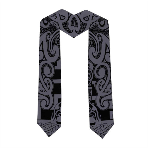 New Zealand Taiaha Maori Graduation Stole Minimalist Silver Fern All Black - Aussie Hoodie