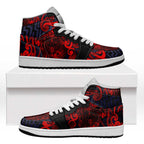New Zealand Taiaha Maori High Sneakers AJ1 Whero Minimalist Silver Fern Tukutuku Motif