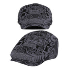 New Zealand Taiaha Maori Jeff Hat Minimalist Silver Fern All Black - Aussie Hoodie