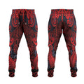 New Zealand Taiaha Maori Jogger Pants Whero Minimalist Silver Fern Tukutuku Motif