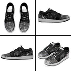 New Zealand Taiaha Maori Low Sneakers Kiwikiwi Minimalist Silver Fern Tukutuku Motif