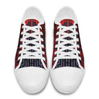 New Zealand Taiaha Maori Low Top Shoes Whero Minimalist Silver Fern Tukutuku Motif