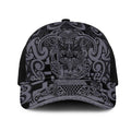 New Zealand Taiaha Maori Mesh Trucker Cap Minimalist Silver Fern All Black - Aussie Hoodie