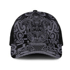 New Zealand Taiaha Maori Mesh Trucker Cap Minimalist Silver Fern All Black - Aussie Hoodie