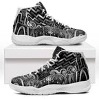 New Zealand Taiaha Maori Sneakers J11 Kiwikiwi Minimalist Silver Fern Tukutuku Motif