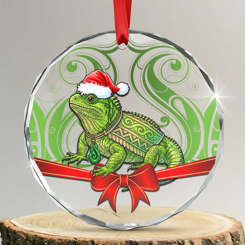 New Zealand Tuatara Christmas Glass Ornament