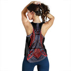 New Zealand Women Racerback Tank Maori Kiwiana Pattern Tukutuku Motif