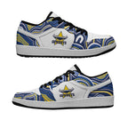 North Queensland Cowboys 2026 Rugby Low Sneakers Blue Aboriginal Art