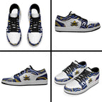 North Queensland Cowboys 2026 Rugby Low Sneakers Blue Aboriginal Art