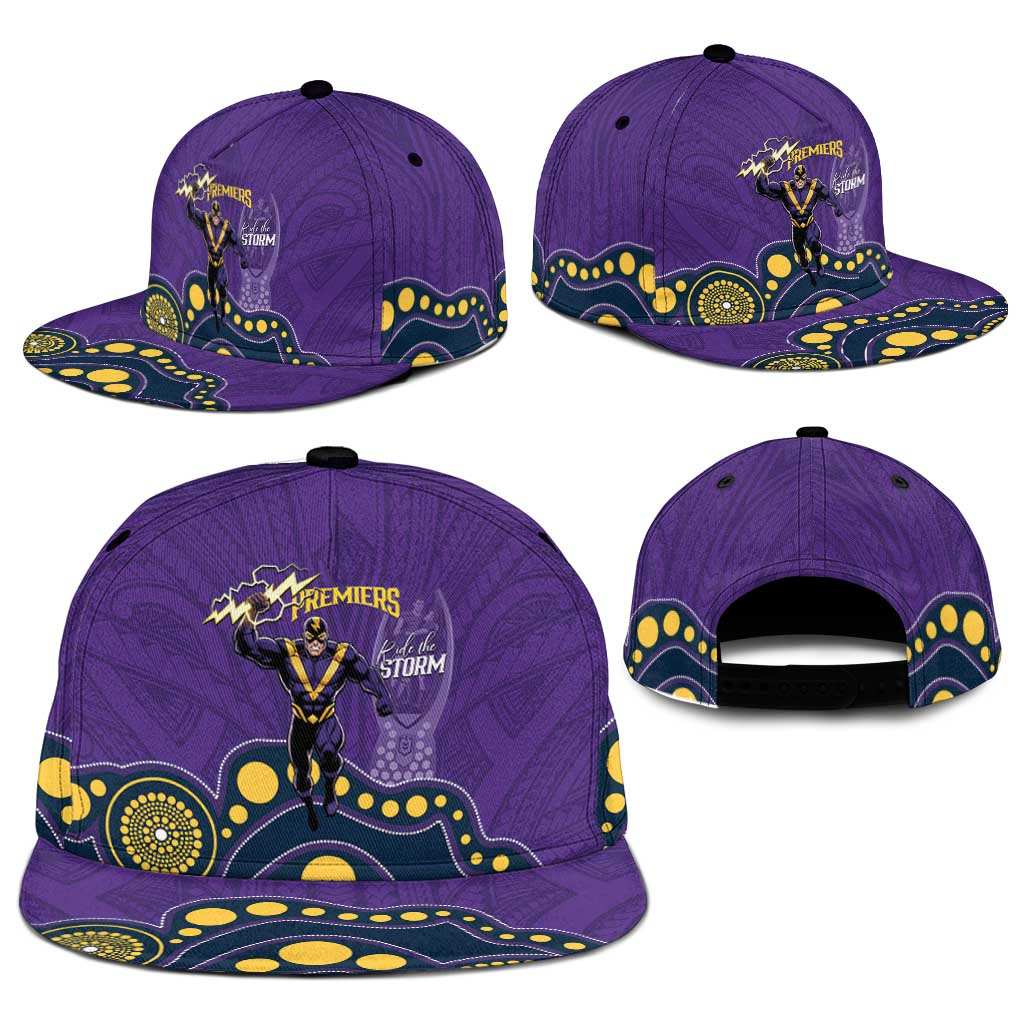 NRL Melbourne Rugby Snapback Cap Premiers Trophy Ride The Storm - Aussie Hoodie