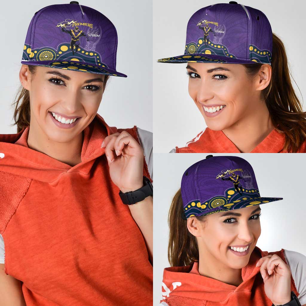 NRL Melbourne Rugby Snapback Cap Premiers Trophy Ride The Storm - Aussie Hoodie