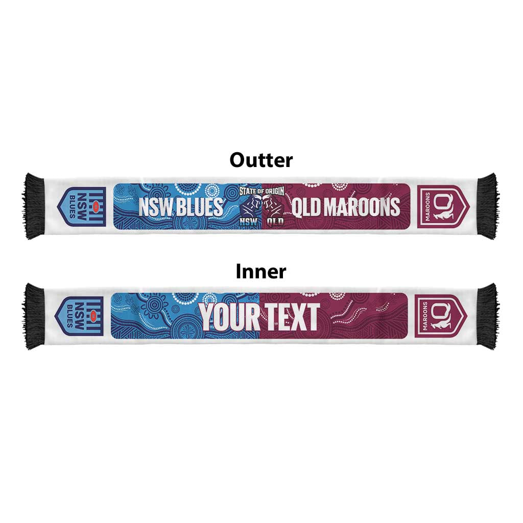 NSW Blues and QLD Maroons Personalised Ruffneck Scarf 2026 Go Champions