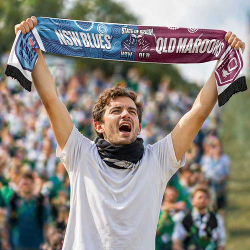 NSW Blues and QLD Maroons Personalised Ruffneck Scarf 2026 Go Champions