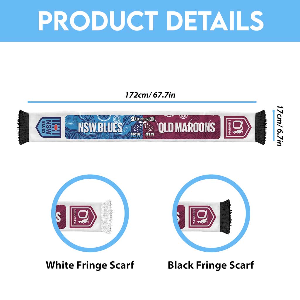 NSW Blues and QLD Maroons Personalised Ruffneck Scarf 2026 Go Champions