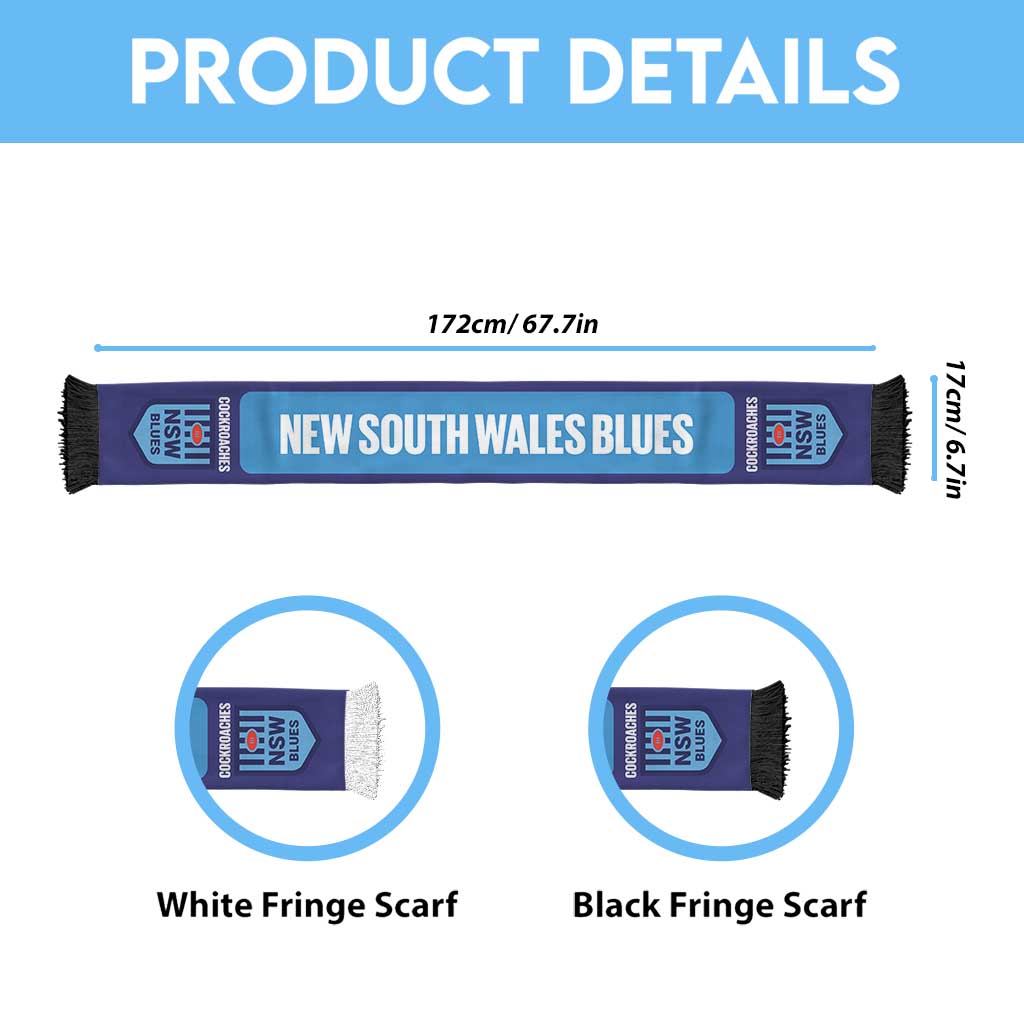 NSW Blues Rugby Personalised Ruffneck Scarf 2026 Go Champions