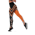 Orange Niho Taniwha Mix Poutama Leggings Unique Taniko Aotearoa - Aussie Hoodie