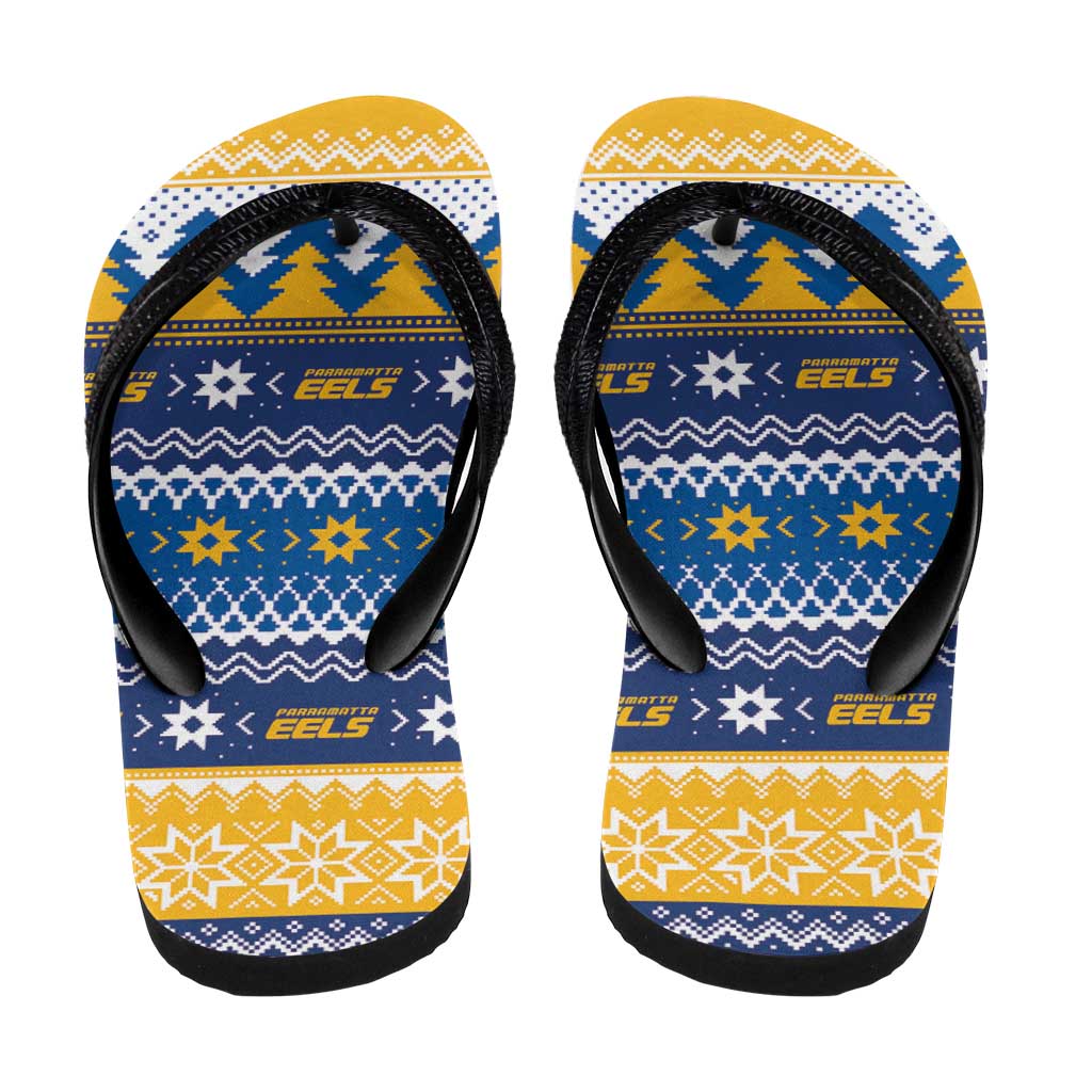 Parramatta Angry Eels Flip Flops Christmas Rugby League Spirit - Aussie Hoodie