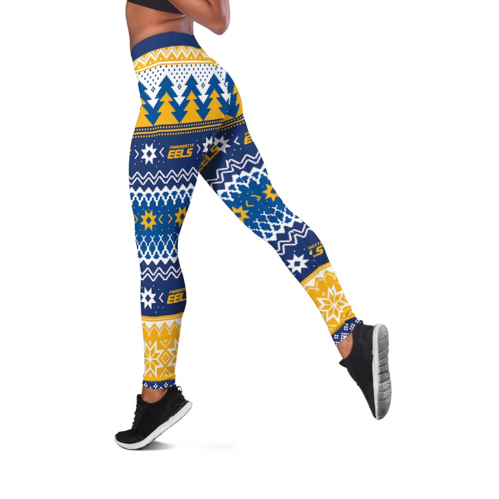 Parramatta Angry Eels Leggings Christmas Rugby League Spirit - Aussie Hoodie