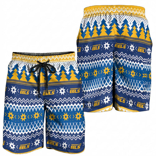 Parramatta Angry Eels Shorts for Men Christmas Rugby League Spirit - Aussie Hoodie