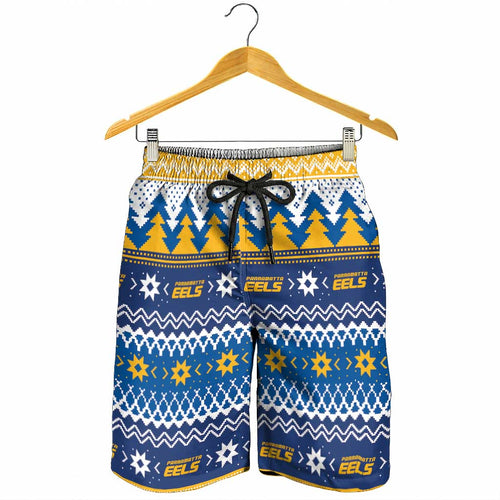 Parramatta Angry Eels Shorts for Men Christmas Rugby League Spirit - Aussie Hoodie