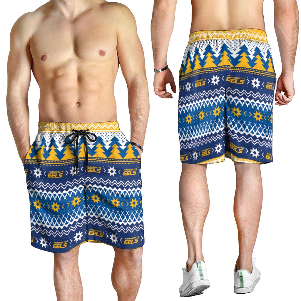 Parramatta Angry Eels Shorts for Men Christmas Rugby League Spirit - Aussie Hoodie