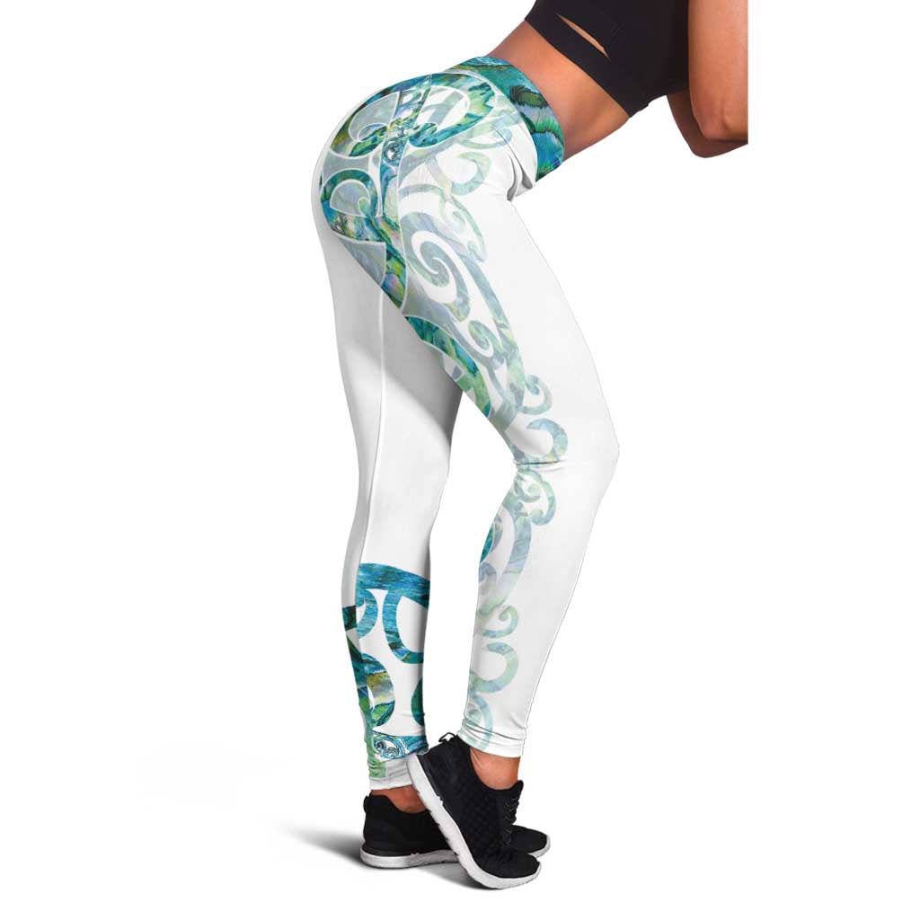 Paua Shell Maori Leggings Koru Kowhaiwhai