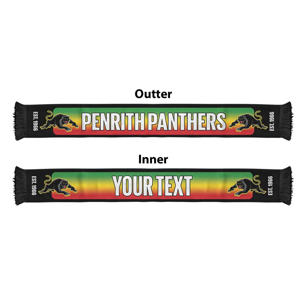 Penrith Panthers Rugby Personalised Ruffneck Scarf 2026 Go Champions Black Version