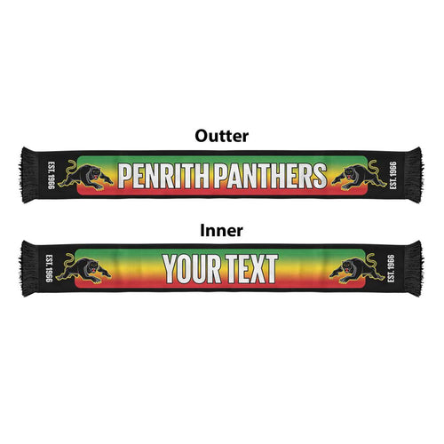Penrith Panthers Rugby Personalised Ruffneck Scarf 2026 Go Champions Black Version