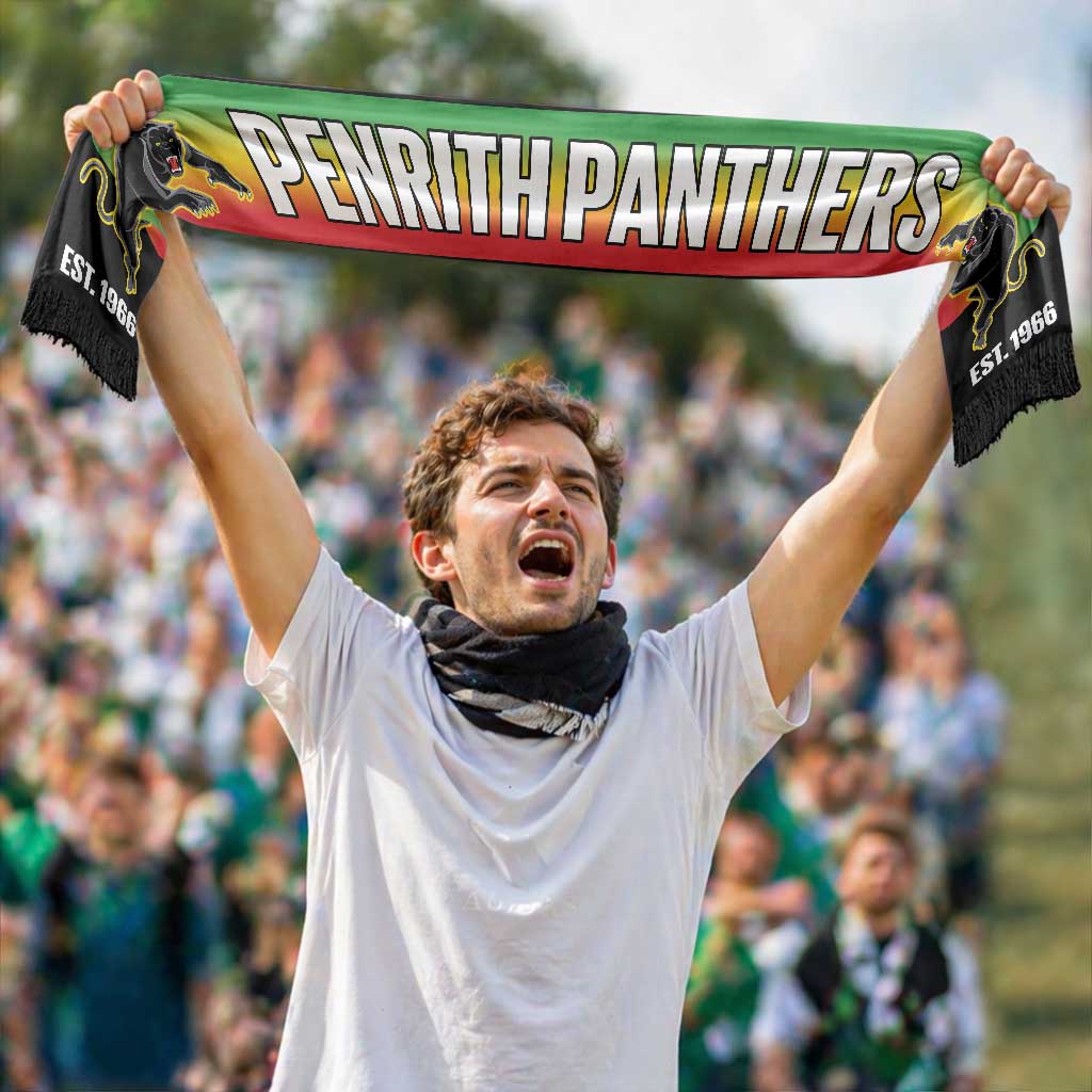 Penrith Panthers Rugby Personalised Ruffneck Scarf 2026 Go Champions Black Version