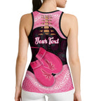 Personalised Australia Breast Cancer Awareness Hollow Tank Top Pink Cockatoo Fight Boxing Gloves Aboriginal Art