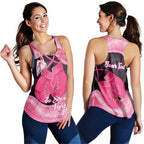 Personalised Australia Breast Cancer Awareness Women Racerback Tank Pink Cockatoo Fight Boxing Gloves Aboriginal Art